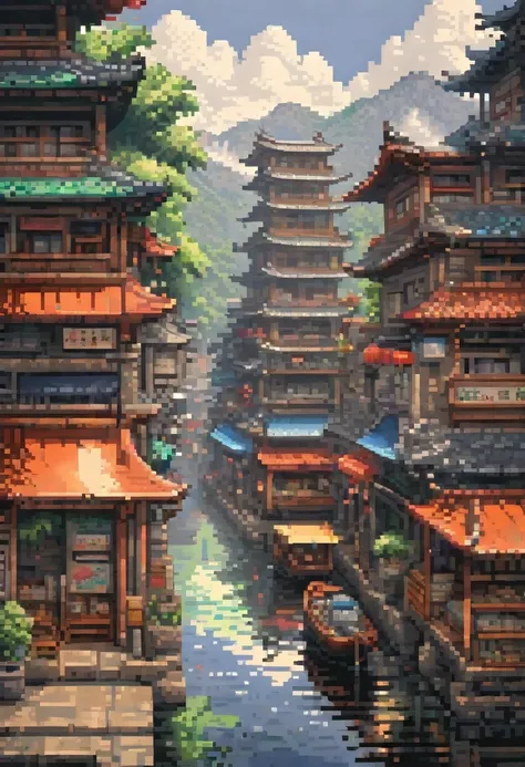 pixel art painting by takemoto arashi, best quality, masterpiece, high details, Ultra intricate detailed