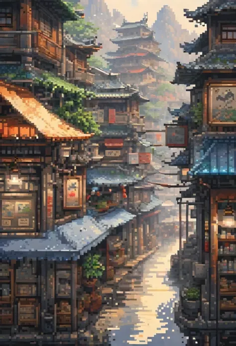 pixel art painting by takemoto arashi, best quality, masterpiece, high details, Ultra intricate detailed