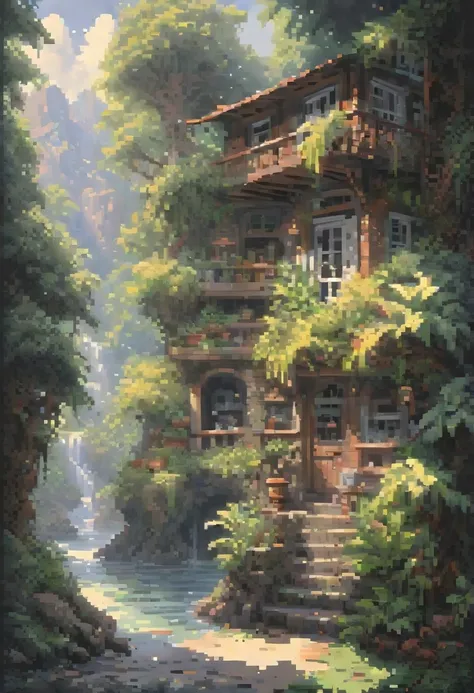 pixel art painting by Carolyn Blish, best quality, masterpiece, high details, Ultra intricate detailed