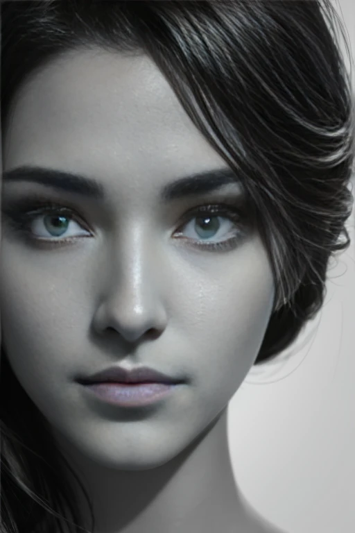 Photorealistic, blackandwhite and coloured, womans face, close up, beautiful, 8k, detailed, q2