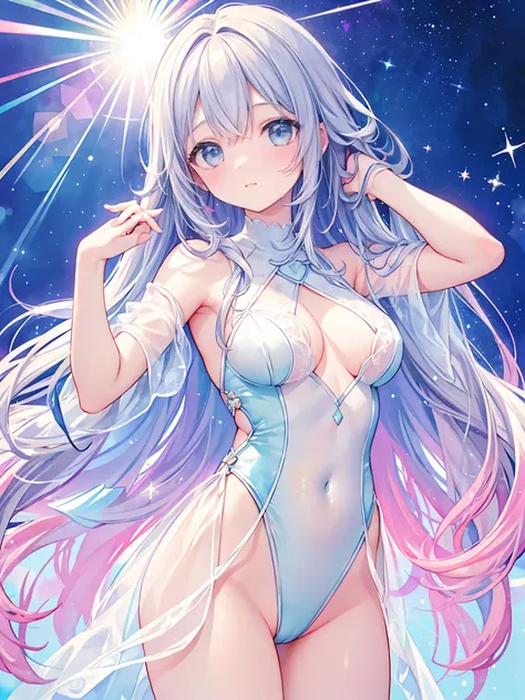 ((masterpiece, best quality, extremely detailed, absurdres)), , masterpiece, best quality, extremely detailed, (((pale blue long hair))), long hair cute anime faces, detailed light, parted lips, shiny、beautiful detailed face, , longhair、, 10 years old, , S...