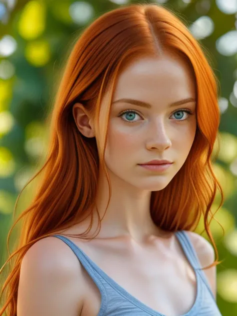 (masterpiece, best quality:1.2), ((1 girl, solo)), irish, slim, beautiful redhead, long ginger hair, ((face and shoulder portrai...