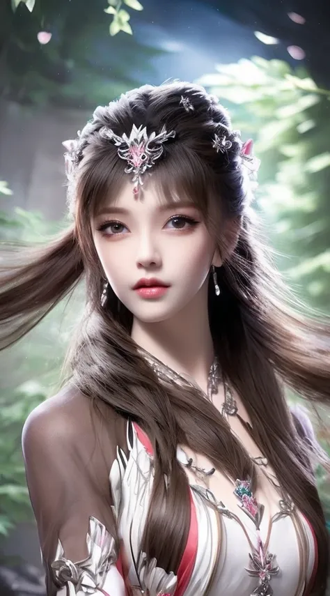 8k ultra hd, mastermiece, a girl, good face, detailed, eyes, beautiful lips, very hong hair, spreading hair, medium breasts, wedding dress, 
black dress, in the park, flying birds, blowing winds, clear weather, whole body capture,