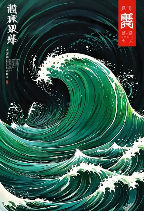 magazine cover magazine cover masterpiece complex and detailed dreamlike art style. there is a fish in the sea. the dynamic wave...