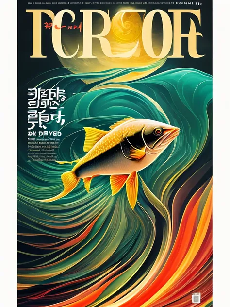 Magazine cover 1.2 magazine cover 1.2 Magazine cover 1.2 masterpieces. The complex and detailed dream-like art style has a big fish jumping upward. The dynamic is bright and clear. The waves in the sea are fluid and dynamic. The dark green gradient on the ...