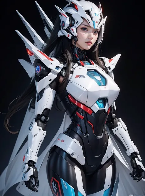 rough skin, Super detailed, advanced details, high quality, better quality, High resolution, 1080p, hard disk, beautiful,(iron patriot),beautifulサイボーグの女性,Mecha cyborg ,battle mode, with mechanical body,She wears a futuristic iron patriot mech,full body sho...