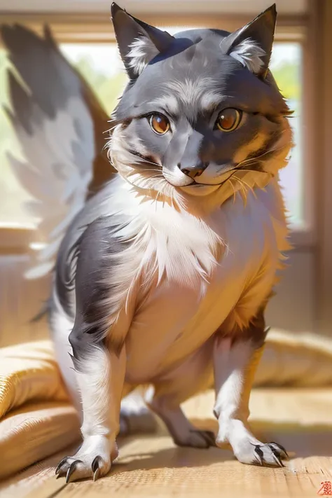 (best quality,4k,8k,highres,masterpiece:1.2),ultra-detailed,(realistic,photorealistic,photo-realistic:1.37),animals, animals scene, melancholic expression, nure-onna, animals, fox head, wolf torso, owl wings, snake tail, quadrupeds