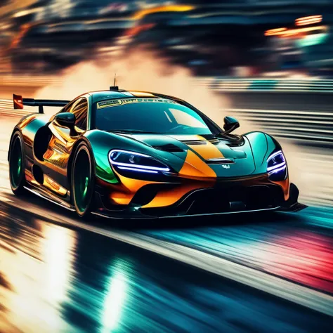 Racing Car, aesthetic, extremely detailed,(best quality,4k,8k,highres,masterpiece:1.2),ultra-detailed,(realistic,photorealistic,photo-realistic:1.37),fast-paced,racing car,vibrant colors,screeching tires,blurred motion,exciting race,adrenaline rush,dynamic...