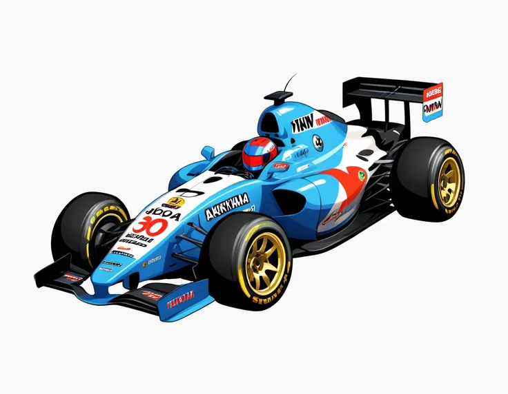 racing car, vector, stickers, no background, akiratoriyama