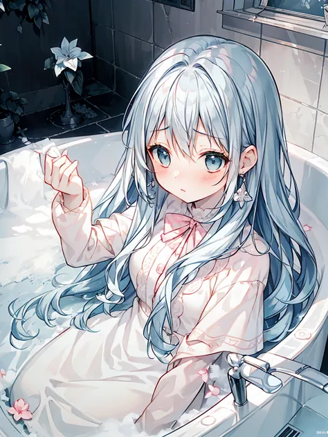 masterpiece, best quality, extremely detailed, (illustration, official art:1.1), 1 girl ,(((( light blue long hair)))), light bl...