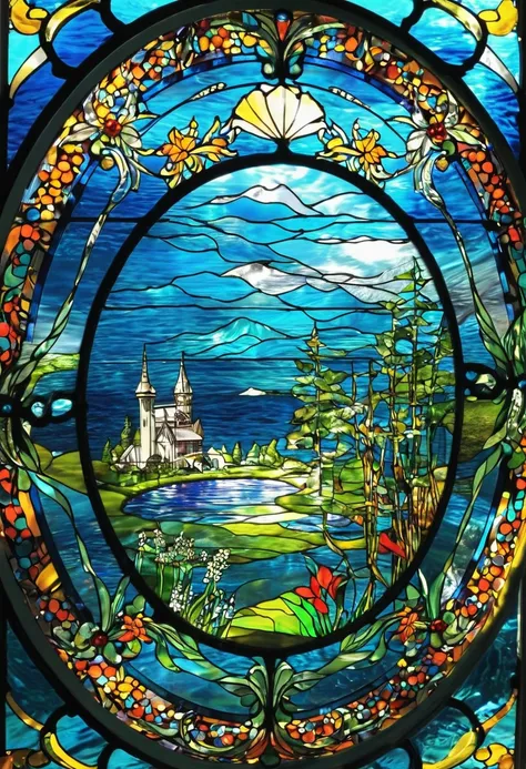 Stained glass world, fantastic,