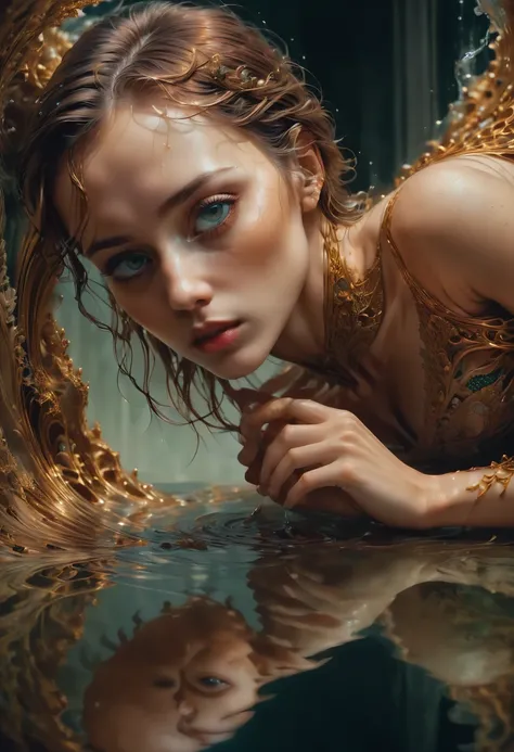 Reflection, by Alessio Albi, best quality, masterpiece, very aesthetic, perfect composition, intricate details, ultra-detailed