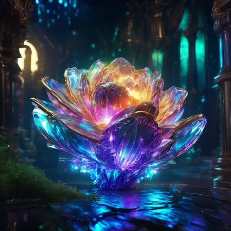 luminous object, aesthetic, extremely detailed, Neon glowing Crystal rose bioluminescent neon light rays, exploding bright light, bursting light, Epic cinematic brilliant stunning intricate meticulously detailed dramatic atmospheric maximalist digital matt...