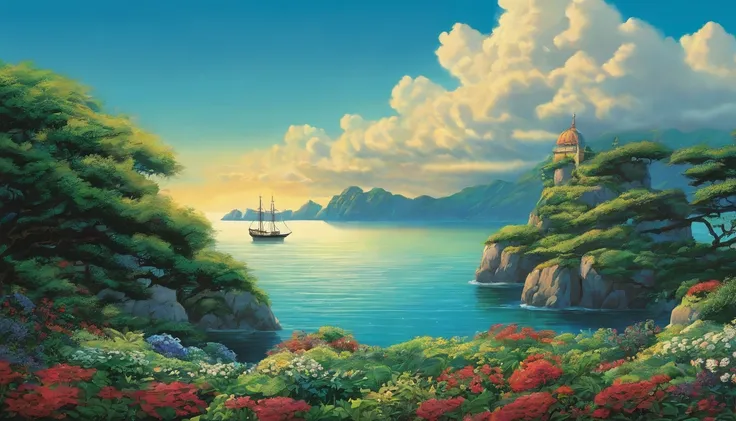 Ocean Dream Secret Garden Hayao Miyazaki Fresh Vast Sky