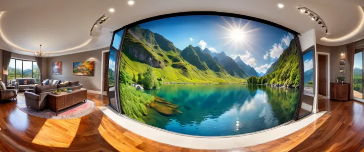 Ultra Wide Angle, wide angle interior background, (best quality,4k,8k,highres,masterpiece:1.2),ultra-detailed,(realistic,photorealistic,photo-realistic:1.37),HDR,UHD,studio lighting,ultra-fine painting,sharp focus,physically-based rendering,extreme detail ...