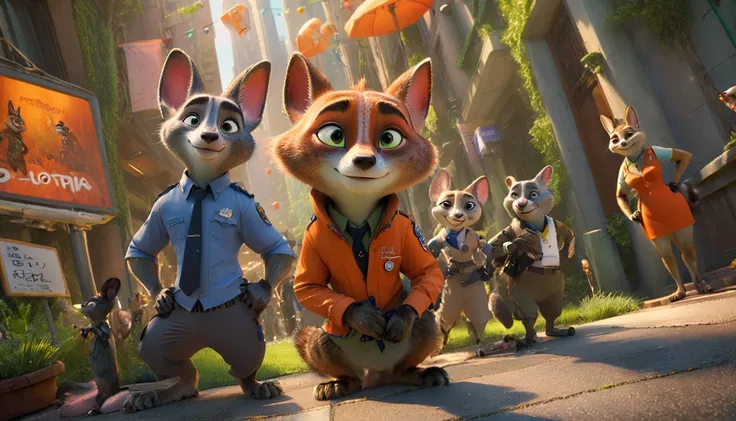 ultra-wide angle, "Zootopia", (masterpiece, best quality, perfect composition, very aesthetic, absurdres, ultra-detailed, intricate details, Professional, official art, Representative work:1.3)