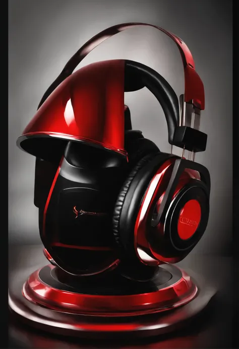 Auriculares rojos con fondo negro