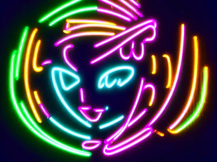 neon sign,dancing girl,beautiful detailed eyes,beautiful smile,energetic movement,colorful lights,moving gracefully,shimmering dress,grooving to the music,nightclub atmosphere,strobe lights,lively party vibes,(best quality,4k,highres,masterpiece:1.2),ultra...