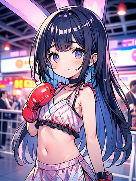 boxing、teens girl、Gamine、(A girl child:1.2)、a navel、boxing gloves、skirt by the,sucking a mans penis