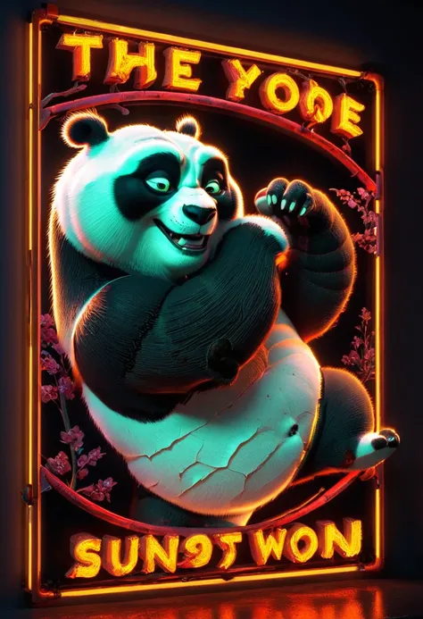 Neon Sign, by Kung Fu Panda, (masterpiece, best quality, perfect composition, very aesthetic, absurdres, ultra-detailed, intricate details, Professional, official art, Representative work:1.3)