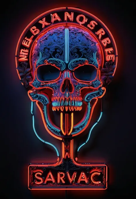 Neon Sign, by Alexander McQueen, (masterpiece, best quality, perfect composition, very aesthetic, absurdres, ultra-detailed, intricate details, Professional, official art, Representative work:1.3)