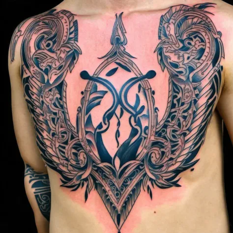 blessing tattoo design in the shape of a uterus engraved just above the crotch,the blessing of being attractive and seductive to...