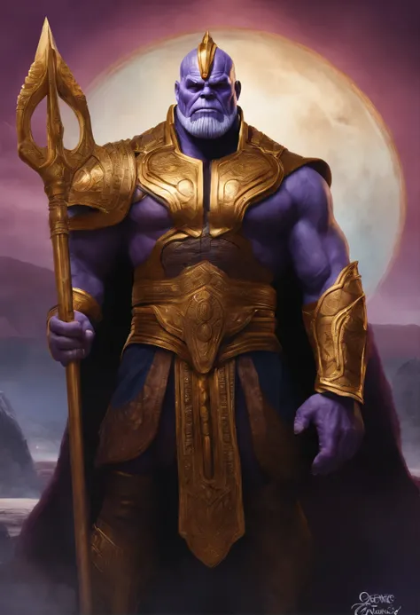 Thanos with trident and a Hindu 