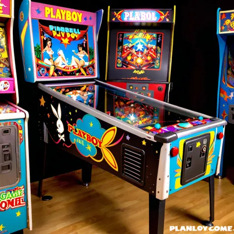 retro arcade game, pinball machine, game play Playboy Pinball