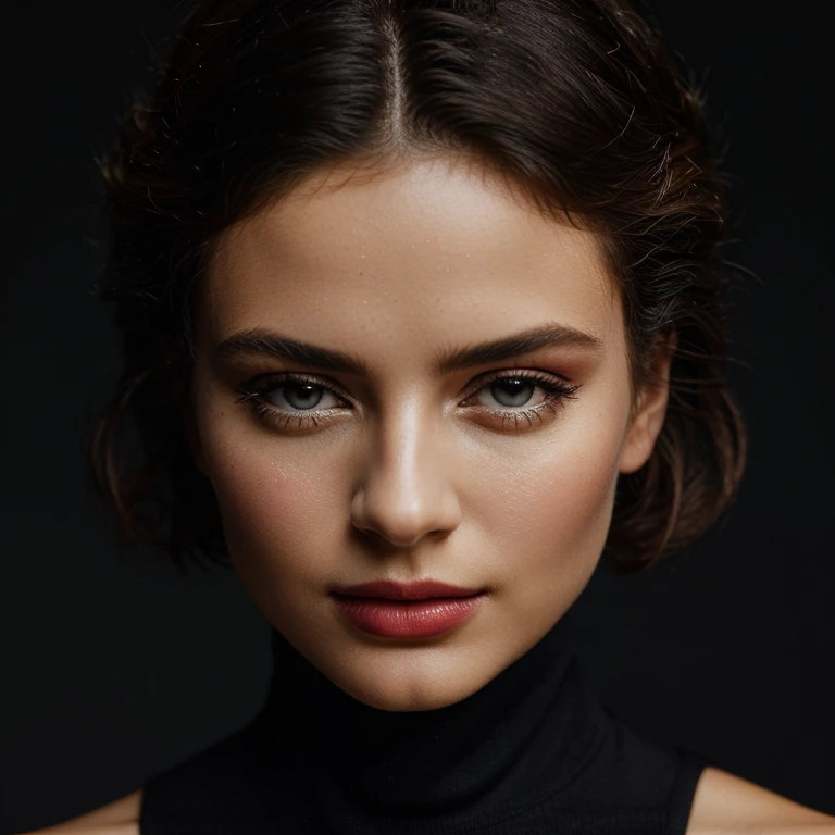 portrait shot of cabulotica, wearing a turtle neck swearter, business attire, professional, photography, excellent lighting, impeccable, precision, rich colors, deep shadows, clarity, high-resolution, razor-sharp, composition, timeless beauty, captivated, ...