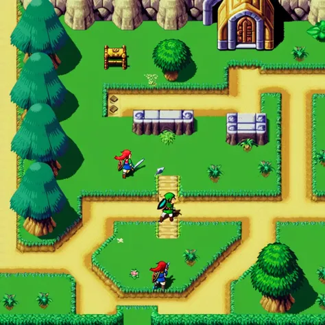 A retro games on screen,
The Legend Of Zelda: A Link To The Past