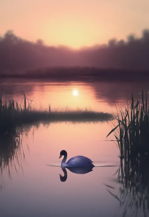   Deep twilight evening pond twilight scene sky gradually darkening，The light in the pond is getting fainter，Create a mysterious atmosphere。

           Lotus blooms beautiful flowers on the water in the evening，Create a harmonious scene. Beautiful view of...