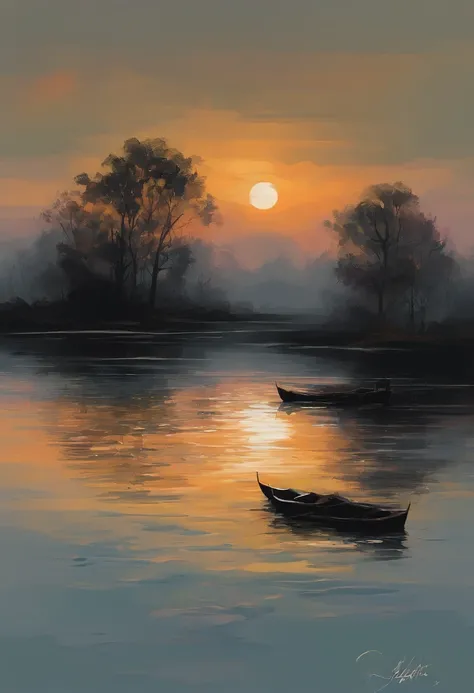   Deep twilight evening pond twilight scene sky gradually darkening，The light in the pond is getting fainter，Create a mysterious atmosphere。

           Lotus blooms beautiful flowers on the water in the evening，Create a harmonious scene. Beautiful view of...