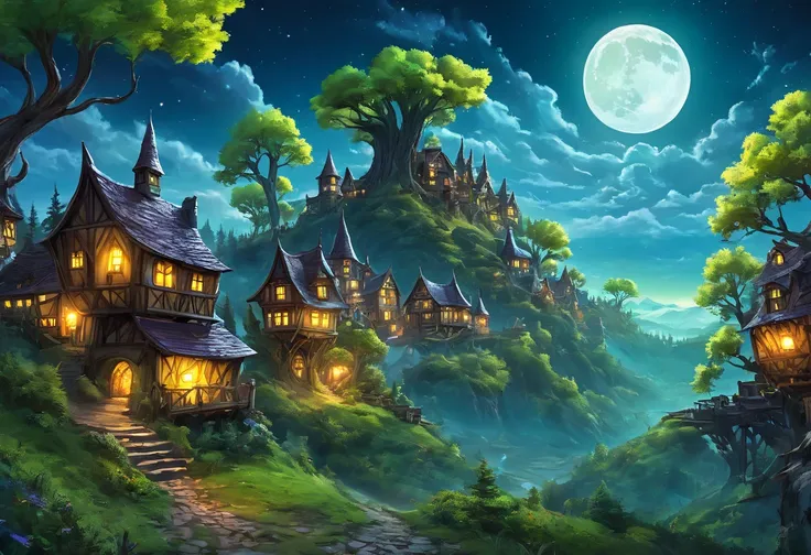 ((goblin town: 1.5)), (masterpiece), (best quality: 1.0), (ultra-high resolution: 1.0), detailed illustration, detailed landscap...