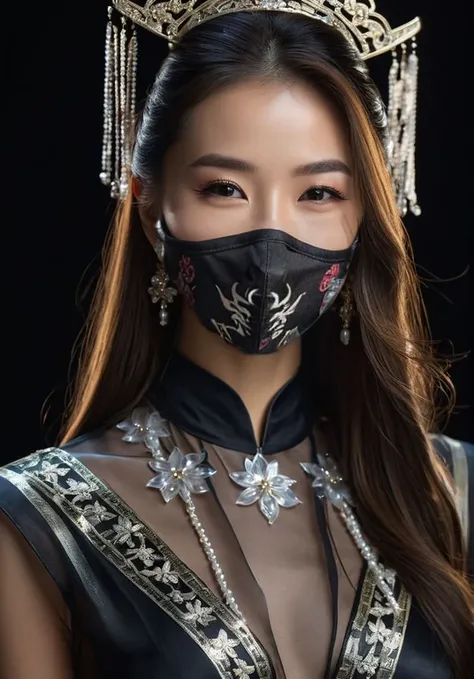 Add an interesting mask to a ninja girl