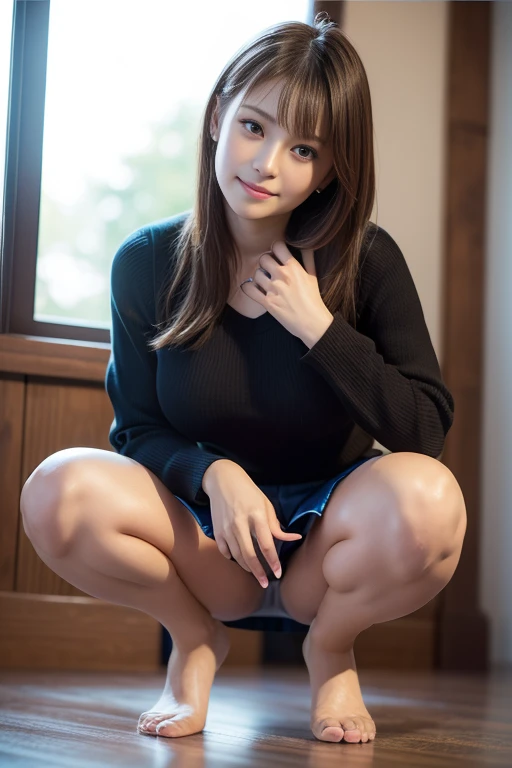 in 8K,Best Quality:1.4, 超A high resolution:1.5, (Photorealistic:1.4),​masterpiece:1.2,(top-quality:1.4)、 Raw photo、FULL BODYSHOT、 1 japanese girl, Cute, (Solo), (A slight smil), Smooth skin、(30-years old:1.4)、to stand、 (Brown medium hair,Bangs),、nogizaka、c...