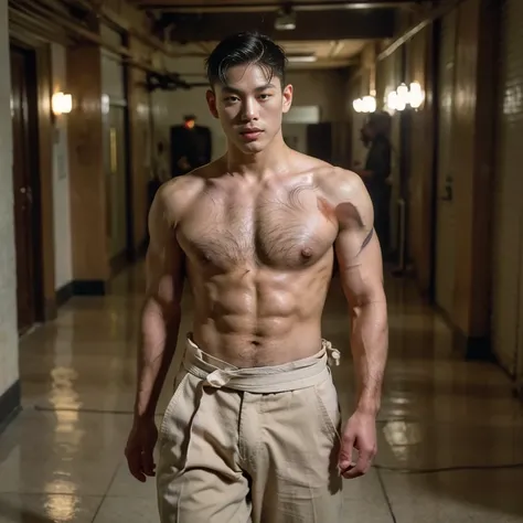 1 handsome Asian guy，27岁policeman，arafed male police 官 in  walking down a hallway, , wearing a police ,  police ,  full outfit: police, , majestic，Who is Shi Yu?, Li Yuanbin, Kim Hyung Tae, Kim Hyung Tae, Yin Shishan, Handsome Asian muscular guy，Broad shou...