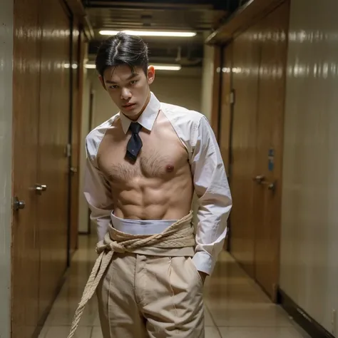 1 handsome Asian guy，27岁policeman，arafed male police 官 in  walking down a hallway, , wearing a police ,  police ,  full outfit: police, , majestic，Who is Shi Yu?, Li Yuanbin, Kim Hyung Tae, Kim Hyung Tae, Yin Shishan, Handsome Asian muscular guy，Broad shou...