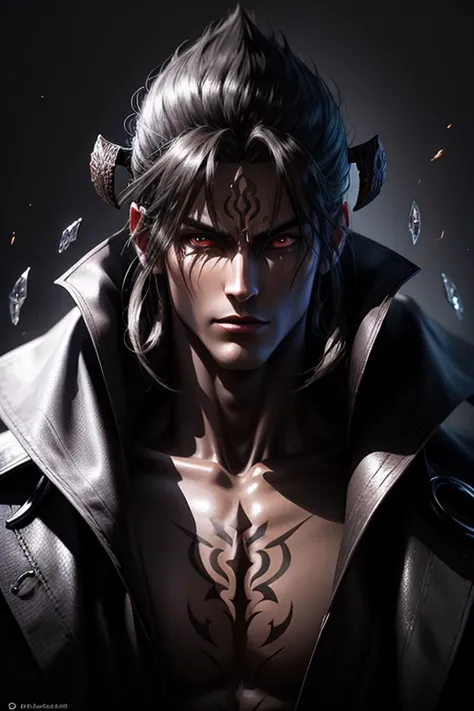 Portrait of elegant dark deity ,godlike face detailed beautiful face, beauty face, darkness ,full body  ,handsome , beauty and the perfect art of airbrushing, male portrait , concept art and magic , art,  detailed, elegant, realistic, stylish, intricate, e...