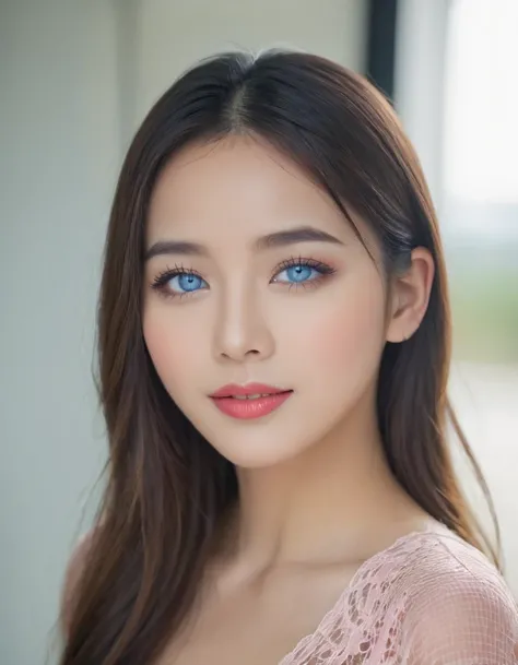 {"shot":"close-up","gender":"female, woman","ethnicity":"asian malay girl","hair":{"type":"long","texture":"straight","color":"red"},"face":{"shape":"rounded","description":"beautiful face","eyes":{"color":"blue eyes","description":"beautiful eyes","makeup...