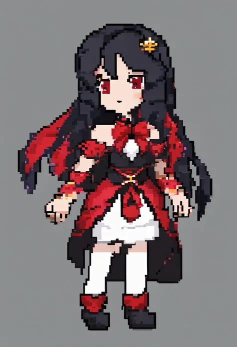 1 girl, light black hair, red eyes, royal dress, ((visual novel style)), ((game style))