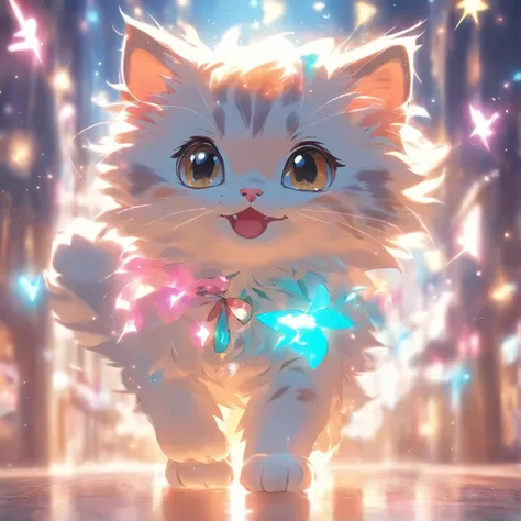 cute kitten、Wearing cute clothes、Light is shining from the front