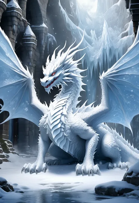 the huge body of the cute ice crystal dragon looks majestic and powerful in the dungeotomically correct)its towering figure and ...