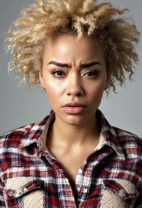 photograph of a woman, (troubled facial expression), textured skin, goosebumps, blonde afro hair, plaid flannel shirt with distr...
Remix
Quick Favorite
/upscale
photograph of a woman, (troubled facial expression), textured skin, goosebumps, blonde afro ha...