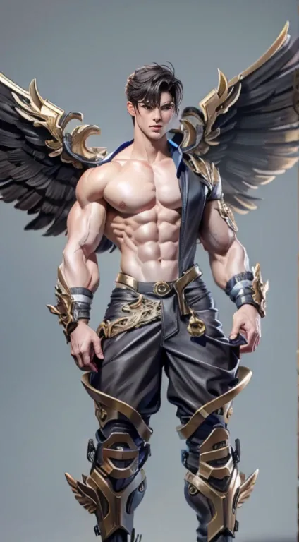 Sculpture Design，number，GK model，All characters&#39; bodies，handsome angel，sexy for，Rhythmic panties，wing，handsome，Reveal your muscles，base，Wu Yifan，handsome cybernetic boy looking at camera lingerie detailed muscular reality masterpiece，Have muscles