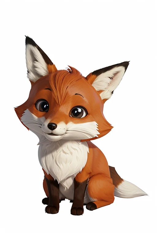 cartoon of a fox with white background