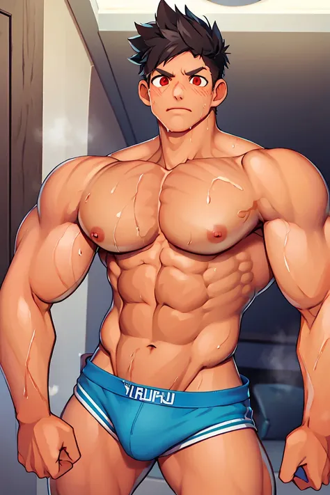 Masterpiece muscular male POV from below， arm， Depth of the bounds written， handsome face！， first person perspective， vast pectoral muscles， handsome face！， super muscular， Abnormal focus on men， Yaoi， muscle tissue， buttocks， chest muscles， huge pectoral ...