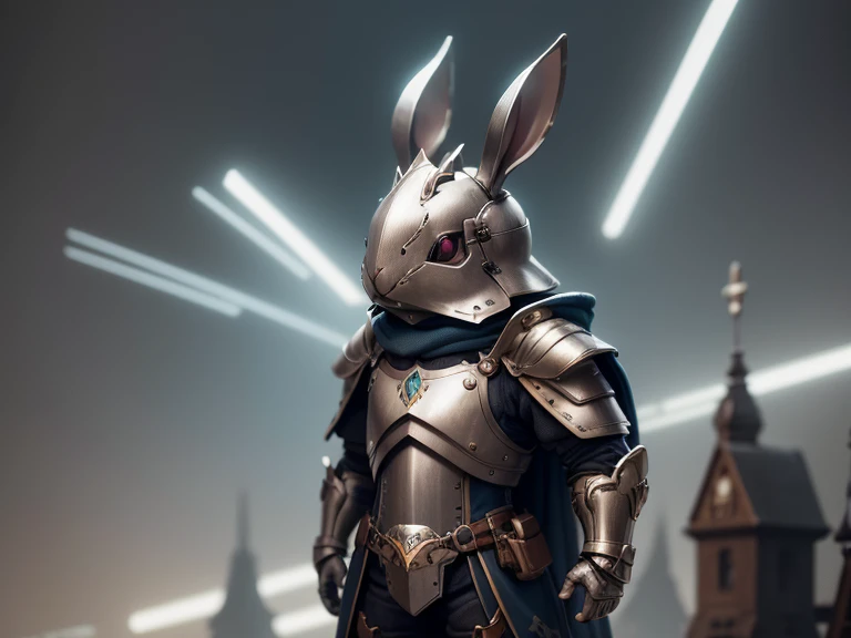 rabbit with armor,Meisterwerk, Best quality, Super Detail,anthropomorph rabbit,Werke von Meistern，superfein，4K resolution，High quality，Filmbeleuchtung，Hohe Bilddetails,Klar fokussiertes Haar，Detaillierte Haardarstellung,,epic,((small body))