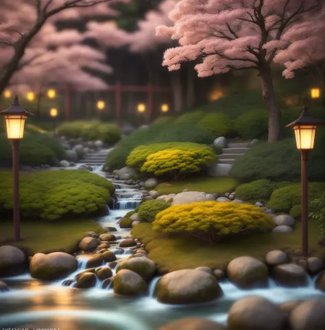 Japanese landscape, cinematic lighting, depth of field, bokeh, realism, photorealistic, hyperrealism, professional photography, uhd, dslr, hdr