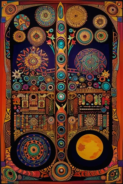 arte de creatividad sonora, music, artistas, pentagrama, clave de sol, instrumentos musicales, combined with a psychedelic style