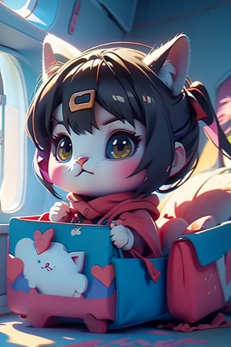 anime katze im flugzeug